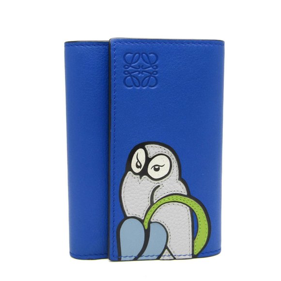 Loewe C643Z41X10 MenWomen Leather Wallet (tri-fold) BlueMulti-color
